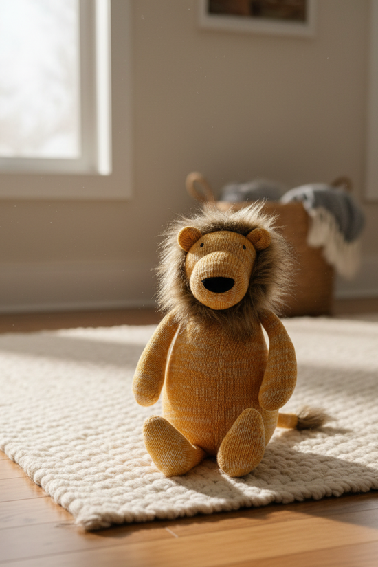 Pomme Soft Knitted Mustard Lion