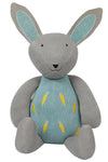 Knitted Soft Toy Blue Bunny With Carrot