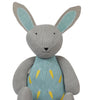 Knitted Soft Toy Blue Bunny With Carrot