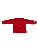 Load image into Gallery viewer, Knitted Polar Bear Red and Ivory Baby Sweater Set
