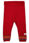 Knitted Polar Bear Red and Ivory Baby Sweater Set