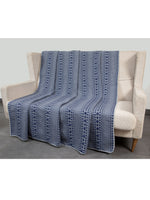 Load image into Gallery viewer, Knitted Blue and Grey Quilted Blanket