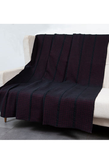 Knitted Red and Black Quilted Blanket