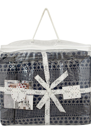 Knitted Black and Grey Quilted Blanket