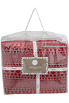 Knitted Red and Grey Quilted Blanket
