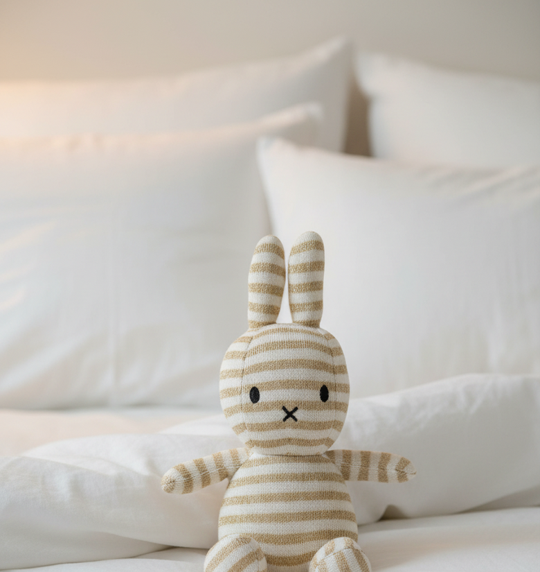 Pomme Cotton Knitted Striped Miffy (Ivory)