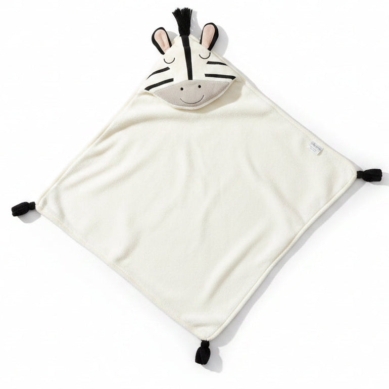 Pomme Cotton Knitted Zebra Hooded Blanket