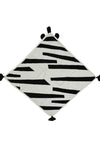 Knitted Hooded Blanket Zebra Design with Sherpa Inside