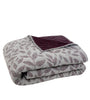 Knitted Grey and Grape Wine  Quilted Blanket