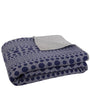 Knitted Blue and Grey Quilted Blanket