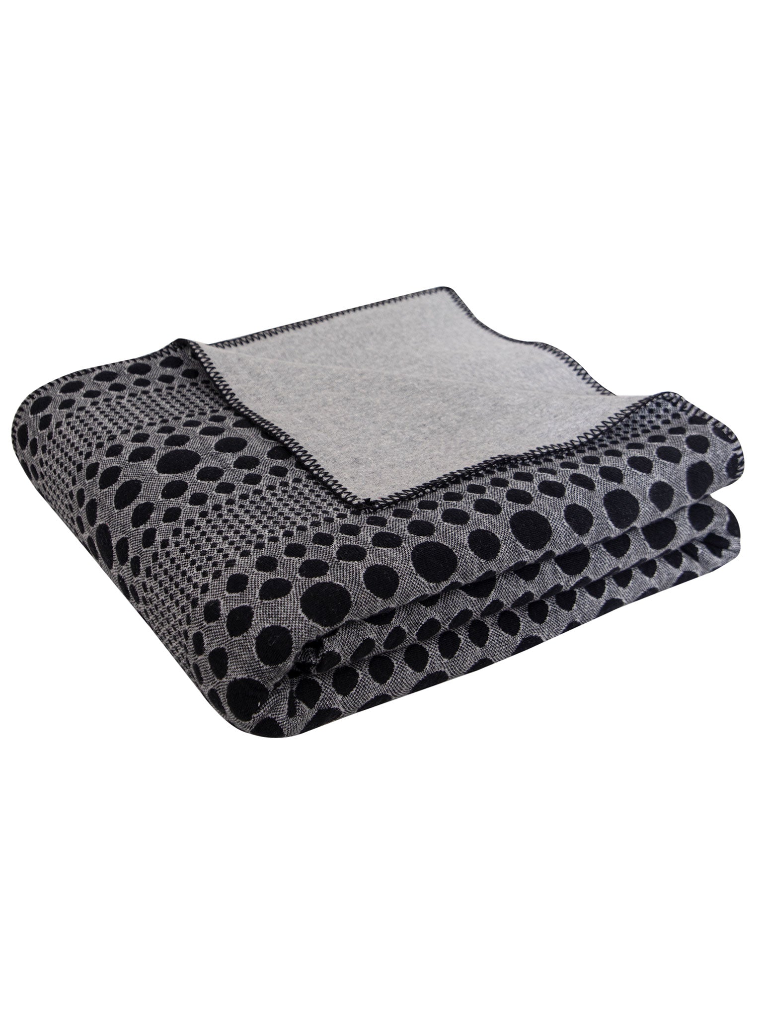 Knitted Black and Grey Quilted Blanket