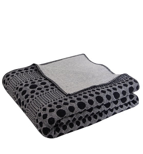 Knitted Black and Grey Quilted Blanket