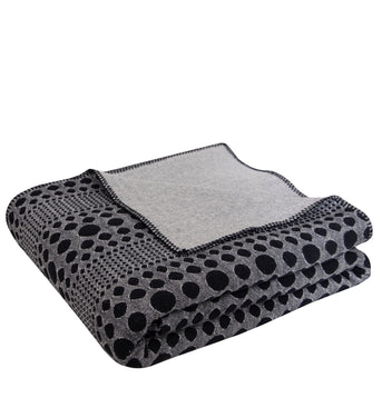 Knitted Black and Grey Quilted Blanket