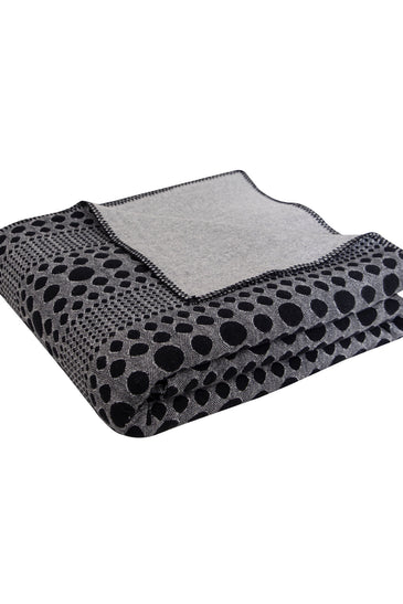 Knitted Black and Grey Quilted Blanket