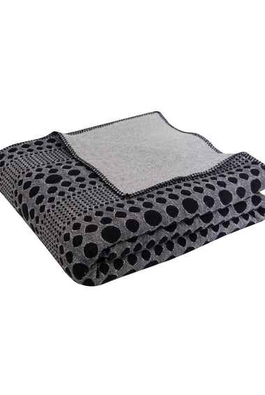 Knitted Black and Grey Quilted Blanket