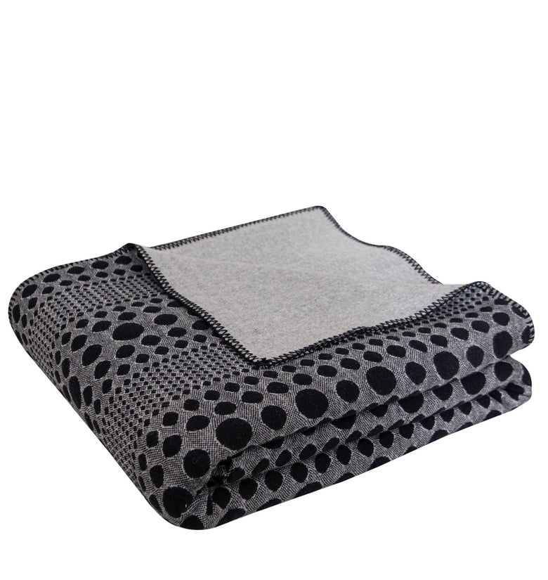 Knitted Black and Grey Quilted Blanket