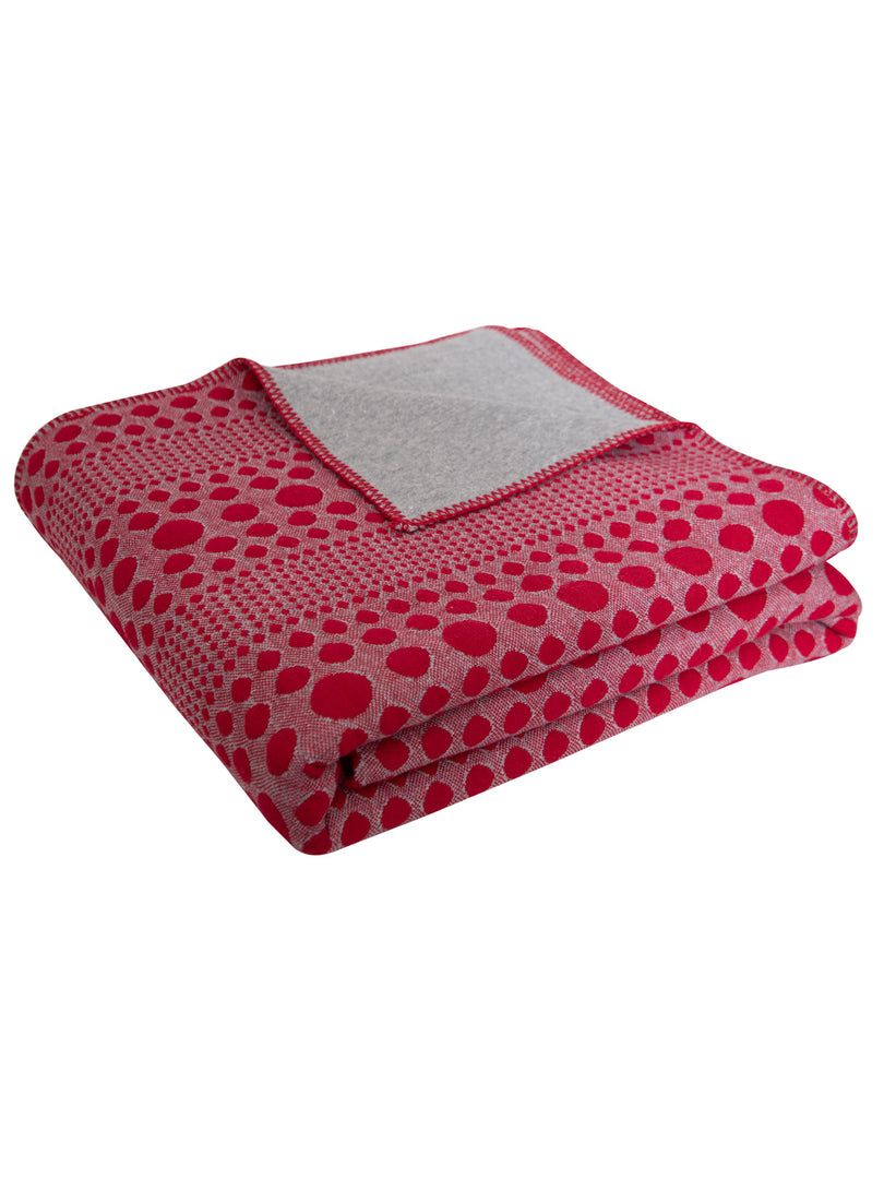 Knitted Red and Grey Quilted Blanket