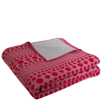Knitted Red and Grey Quilted Blanket
