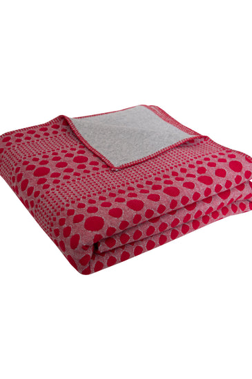 Knitted Red and Grey Quilted Blanket