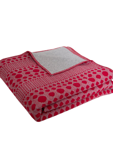 Knitted Red and Grey Quilted Blanket