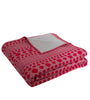 Knitted Red and Grey Quilted Blanket