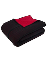 Load image into Gallery viewer, Knitted Red and Black Quilted Blanket