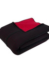 Knitted Red and Black Quilted Blanket