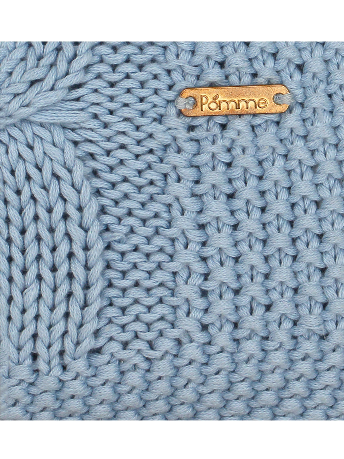 Pomme Cotton Knitted Cable Texture Throw (Sky Blue)
