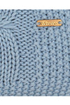 Knitted blue cable texture throw