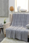 Knitted Grey Cable Texture Throw