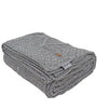 Knitted Grey Cable Texture Throw