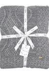 Knitted Grey Cable Texture Throw