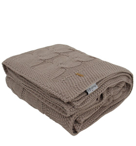 Knitted Beige Cable Texture Throw