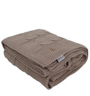 Knitted Beige Cable Texture Throw