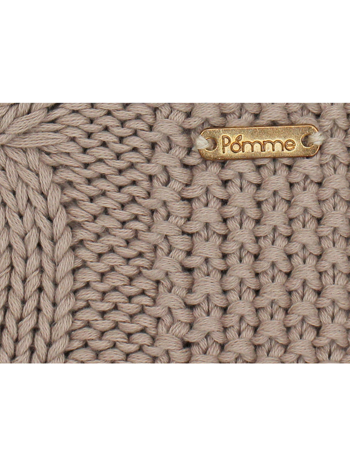 Pomme Cotton Knitted Cable Texture Throw (Beige)