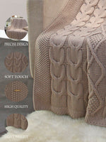 Load image into Gallery viewer, Knitted Beige Cable Texture Throw
