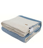 Blue White Knitted Cotton Throw