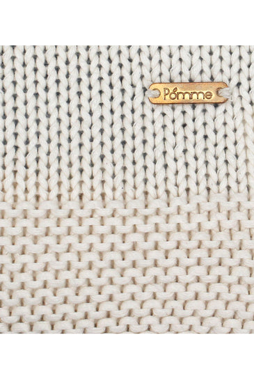 Blue White Knitted Cotton Throw