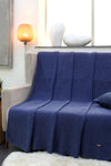 Knitted Moss Knit Denim Stone Wash Texture Throw