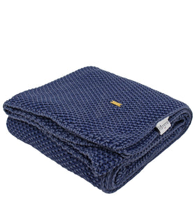 Knitted Moss Knit Denim Stone Wash Texture Throw