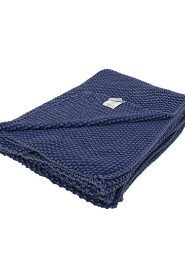 Knitted Moss Knit Denim Stone Wash Texture Throw