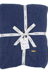 Knitted Moss Knit Denim Stone Wash Texture Throw