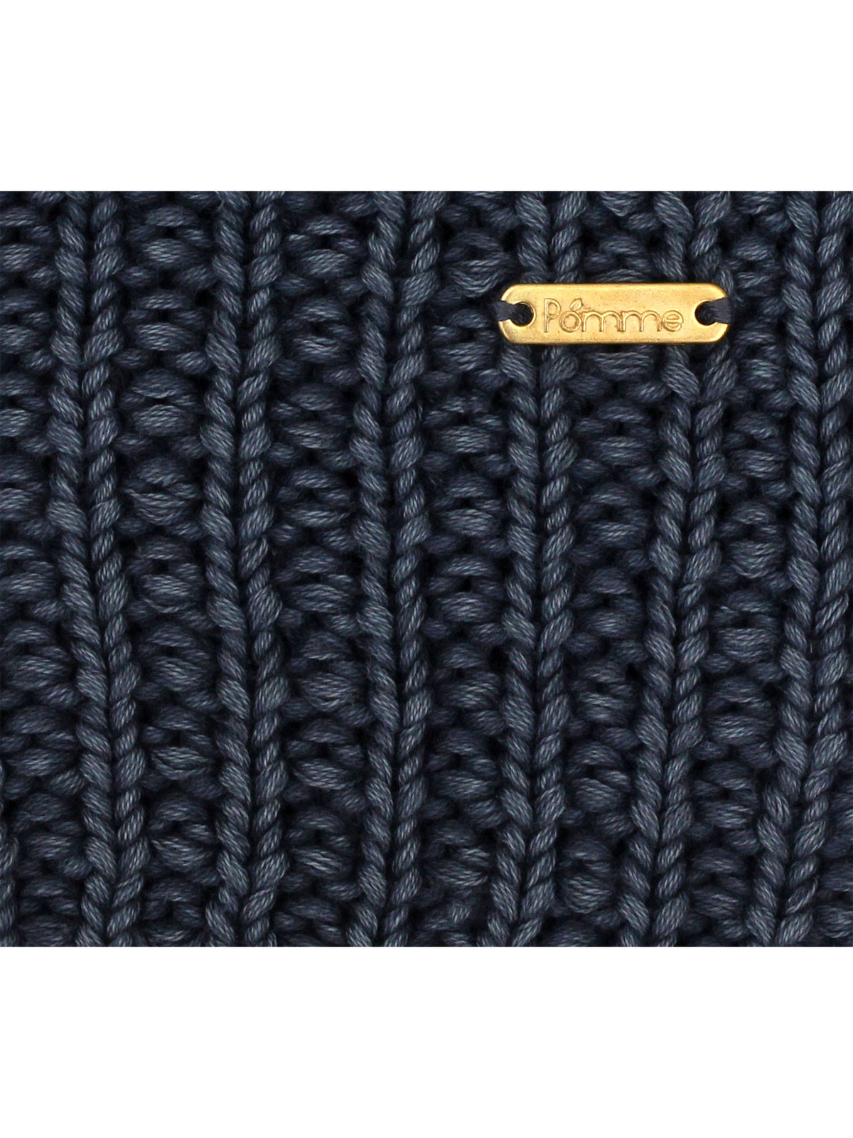 Pomme Cotton Knitted Chunky Waffle Throw (Navy Blue)