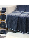 Black With White Border Knitted Cotton Throw