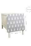 Gray Rabbit Knitted Baby Blanket