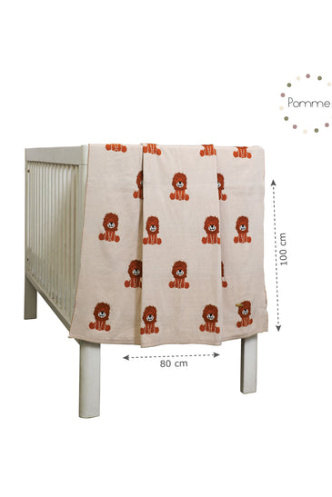 Lion Knitted Baby Blanket