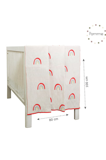 Rainbow Knitted Baby Blanket