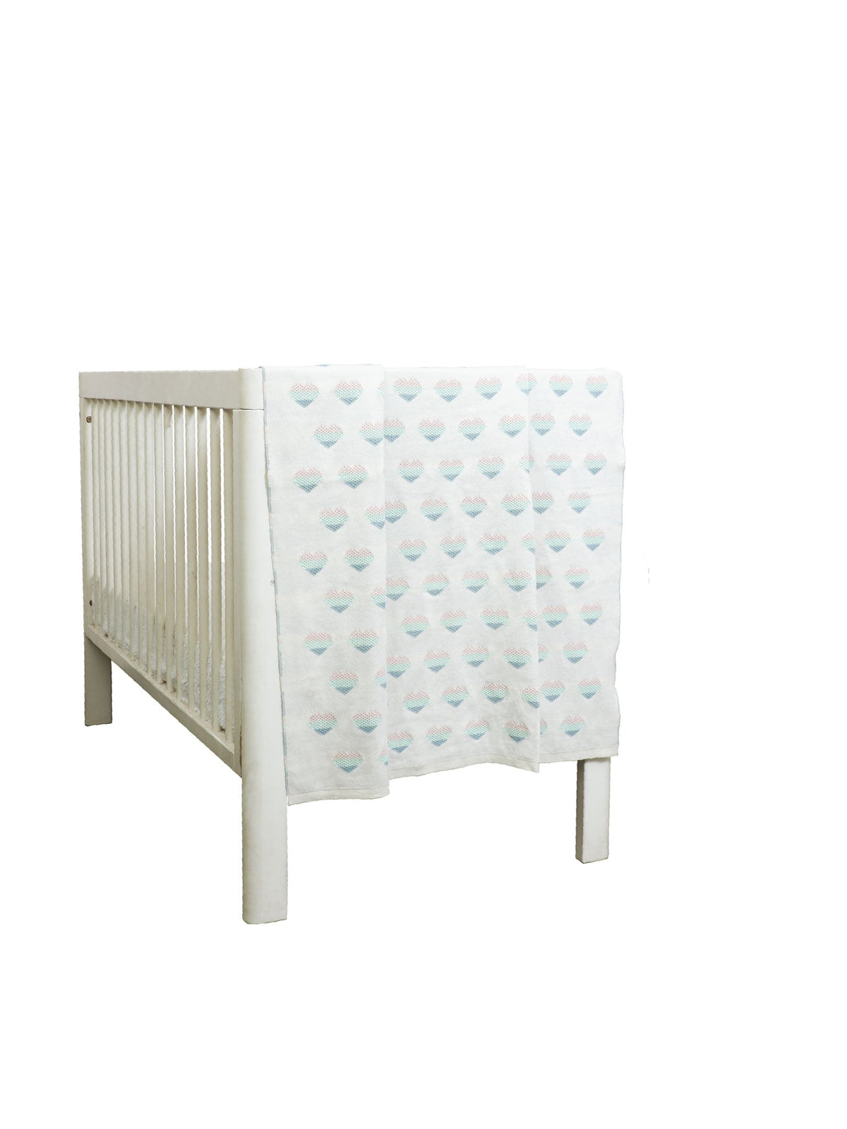 Pomme Cotton Knitted Tiny Sweetheart Baby Blanket (Ivory & Pastels)