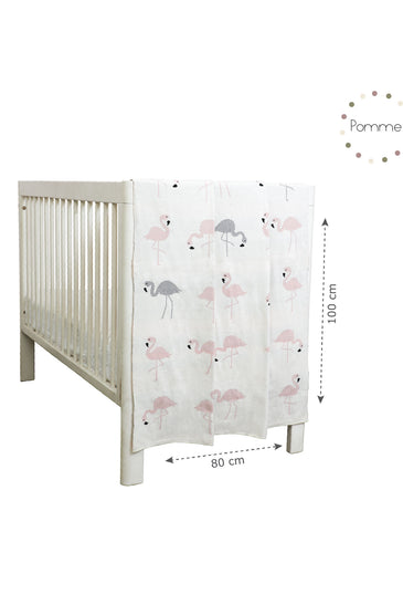 Flamingo Pattern Knitted Baby Blanket