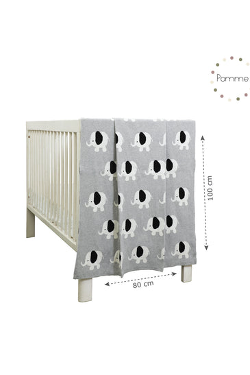 Baby Elephant Knitted Baby Blanket